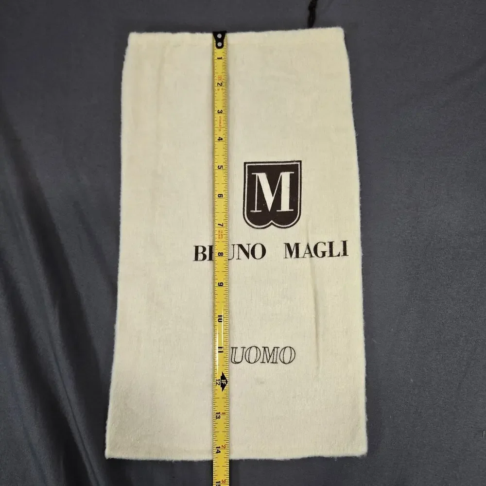 Bruno Magli Uomo Shoe Dust Bag Cream Soft Flannel Drawstring Pouch 14x8